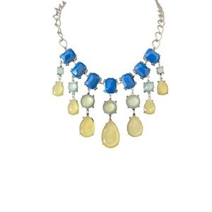 Charming Charlie Women’s Fashion Jewelry Statement Necklace Blue Stones